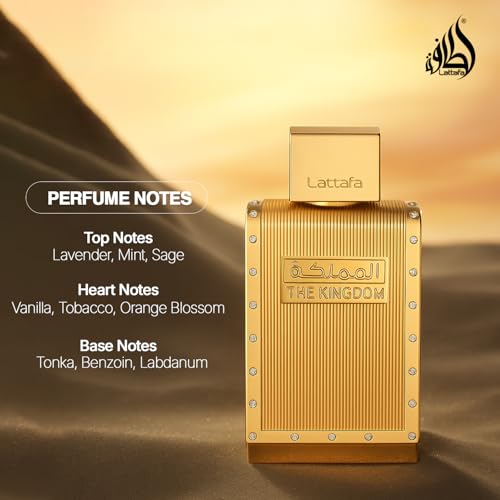 Lattafa The Kingdom Eau De Parfum Spray for Men  3 4 Ounce