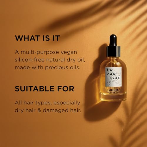 Lazartigue Huile des Rêves Nourishing Dry Oil for Hair, Adds Shine & Nourishment with Argan, Apricot & Camellia Oils, Vegan, Sulfate & Silicone Free