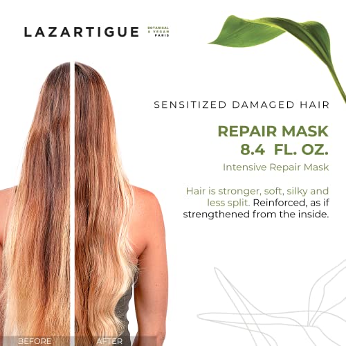 Lazartigue Repair Mask   Keratin Treatment for Damaged Hair   Restructures Hair Fiber & Reduce Split Ends   Vegan  Sulfate & Silicone Free