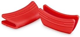 Le Creuset Silicone Set of 2 Handle Grips  5 x 2 1/2 Each  Cerise
