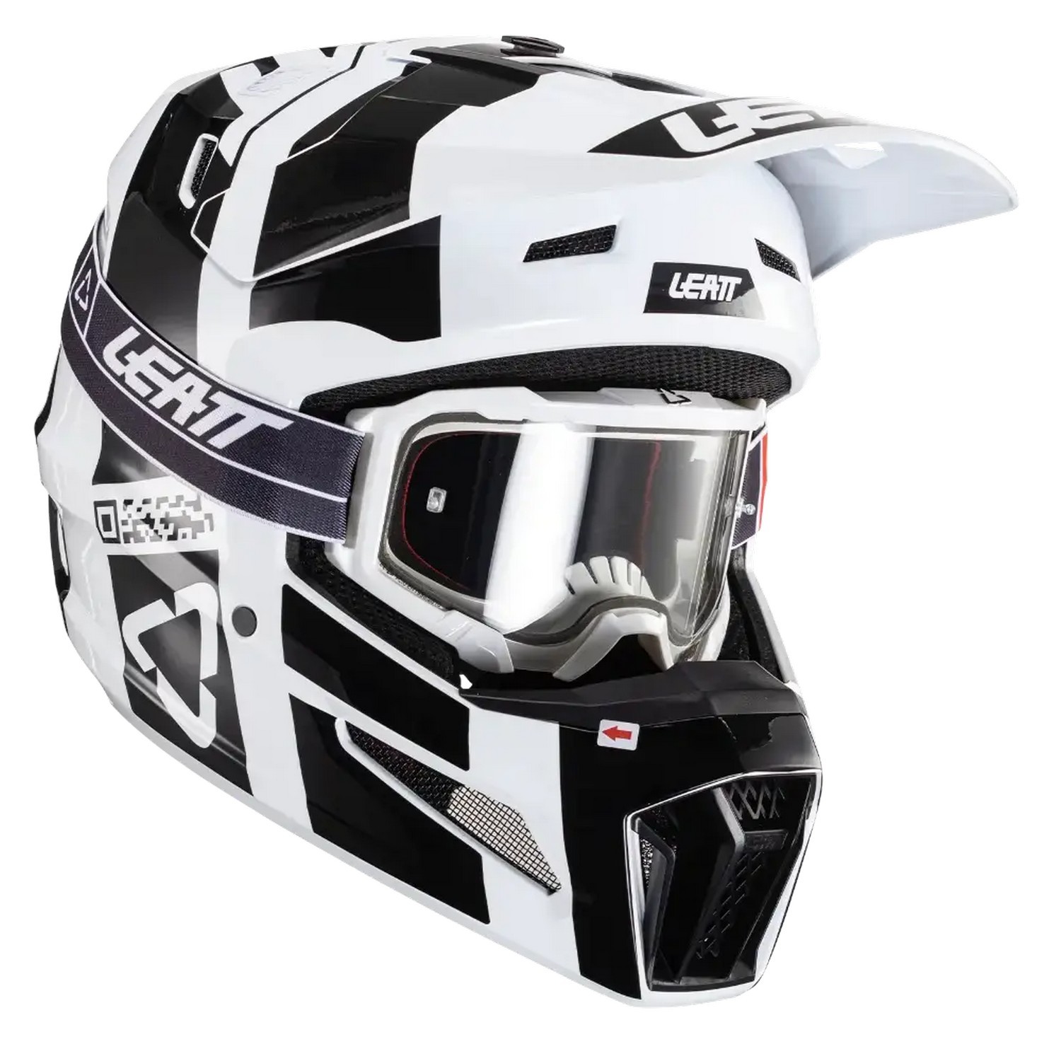 Leatt 3 5 V24 MX Offroad Helmet w/4 5 Goggles Black/White