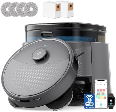 Lefant LiDAR Robot Vacuum and Mop  20000Pa Suction  90 Day Self Emptying  Obstacle Avoidance  Auto Mop Washing&Drying  All in One for Pet Hair Carpet  5G WiFi Alexa/APP/iWatch Control  M3 Max
