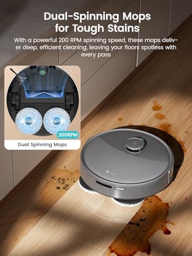 Lefant LiDAR Robot Vacuum and Mop  20000Pa Suction  90 Day Self Emptying  Obstacle Avoidance  Auto Mop Washing&Drying  All in One for Pet Hair Carpet  5G WiFi Alexa/APP/iWatch Control  M3 Max