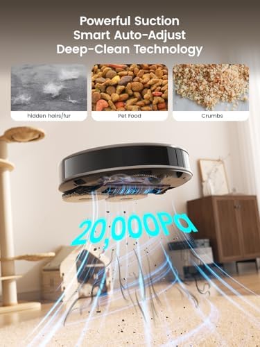 Lefant LiDAR Robot Vacuum and Mop  20000Pa Suction  90 Day Self Emptying  Obstacle Avoidance  Auto Mop Washing&Drying  All in One for Pet Hair Carpet  5G WiFi Alexa/APP/iWatch Control  M3 Max