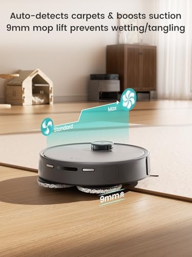 Lefant LiDAR Robot Vacuum and Mop  20000Pa Suction  90 Day Self Emptying  Obstacle Avoidance  Auto Mop Washing&Drying  All in One for Pet Hair Carpet  5G WiFi Alexa/APP/iWatch Control  M3 Max