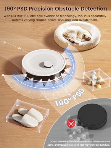 Lefant LiDAR Robot Vacuum and Mop  75 Day Self Emptying  6000Pa Strong Suction  Customized Cleaning  Multi Floor Mapping  130 Min Runtime  2 4G/5G WiFi/Alexa/APP/iWatch  M2L Plus