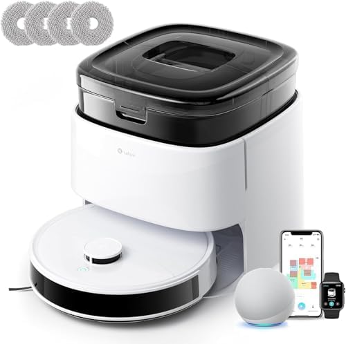 Lefant LiDAR Robot Vacuum and Mop  15000Pa Suction  90 Day Self Emptying  Obstacle Avoidance  Auto Mop Washing&Drying  All in One for Pet Hair Carpet  5G WiFi Alexa/APP/iWatch Control  M3