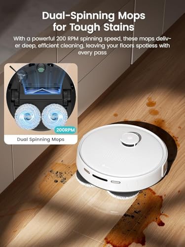 Lefant LiDAR Robot Vacuum and Mop  15000Pa Suction  90 Day Self Emptying  Obstacle Avoidance  Auto Mop Washing&Drying  All in One for Pet Hair Carpet  5G WiFi Alexa/APP/iWatch Control  M3
