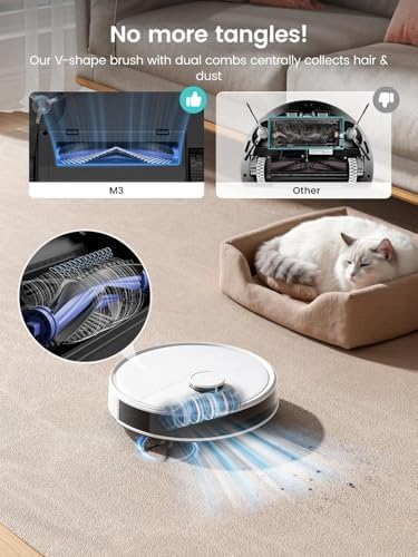 Lefant LiDAR Robot Vacuum and Mop  15000Pa Suction  90 Day Self Emptying  Obstacle Avoidance  Auto Mop Washing&Drying  All in One for Pet Hair Carpet  5G WiFi Alexa/APP/iWatch Control  M3