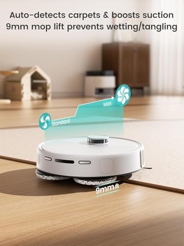 Lefant LiDAR Robot Vacuum and Mop  15000Pa Suction  90 Day Self Emptying  Obstacle Avoidance  Auto Mop Washing&Drying  All in One for Pet Hair Carpet  5G WiFi Alexa/APP/iWatch Control  M3