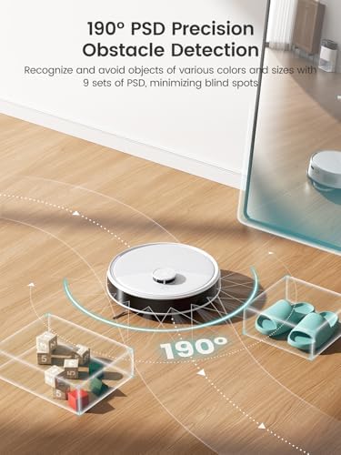 Lefant M3 Robot Vacuum  Auto Mop Washing  12000Pa Suction  Self Emptying & Refilling  9mm Mop Lifting  200RPM Spinning Mops  Smart Obstacle Avoidance  White