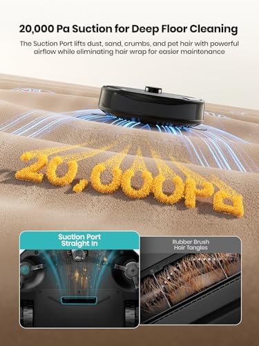 Lefant Robot Vacuum and Mop  20000Pa Strong Suction  Self Cleaning Roller Mop with Auto Drying  LiDAR Navigation & Obstacle Avoidance  Tangle Free Pet Hair  Slim  800ml Dustbin  5G WiFi  M210 Pro OMNI