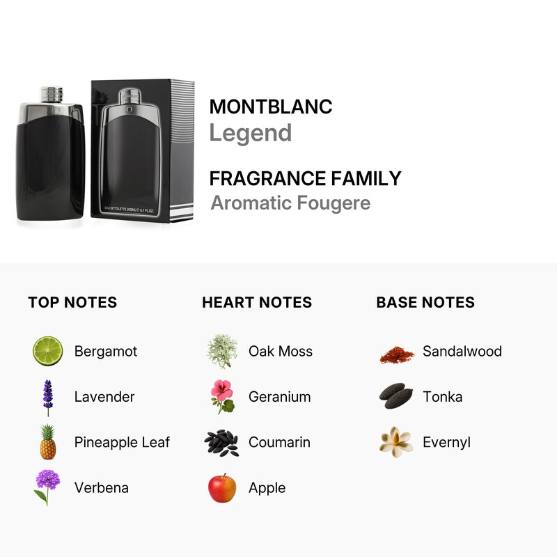 Legend Men / Mont Blanc EDT Spray 6 7 oz  200 ml   m 