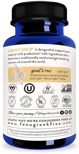 Legendairy Milk Liquid Gold Lactation Support   Lactation Supplement with Organic Goats Rue  Milk Thistle  Shatavari  Fennel  Alfalfa & Anise   Breastfeeding Supplements  60 Count