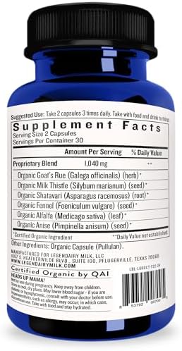 Legendairy Milk Liquid Gold Lactation Support   Lactation Supplement with Organic Goats Rue  Milk Thistle  Shatavari  Fennel  Alfalfa & Anise   Breastfeeding Supplements  60 Count