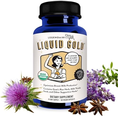 Legendairy Milk Liquid Gold Lactation Support   Lactation Supplement with Organic Goats Rue  Milk Thistle  Shatavari  Fennel  Alfalfa & Anise   Breastfeeding Supplements  60 Count