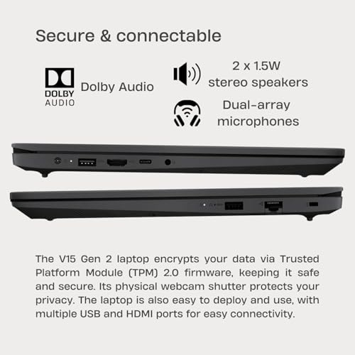 Lenovo Nueva computadora portátil comercial V15 2025 • Procesador Intel Celeron N5100 de 4 núcleos • 16 GB de RAM • SSD de 1 TB • Pantalla FHD de 15.6 (1920 x 1080) • Luz azul baja • Ethernet RJ-45