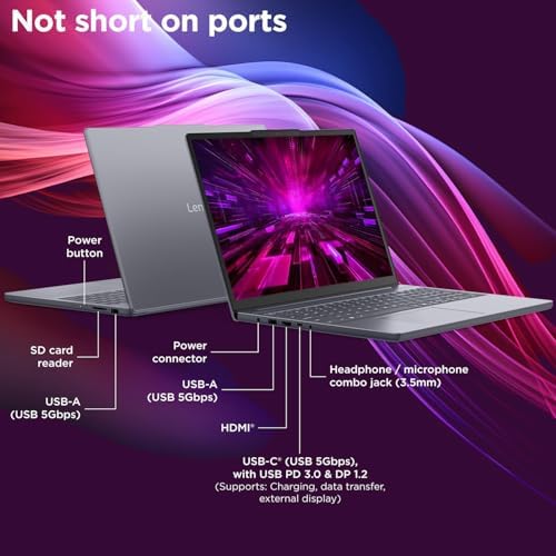 Lenovo Gaming Laptop  15 WUXGA IPS Display  AMD Ryzen 5 7535HS  16GB DDR5 RAM  512GB PCIe SSD  Radeon 660M Graphics  Copilot AI PC  WiFi 6  Bluetooth 5 3  HDMI  Type C  Luna Grey  Windows 11 Home