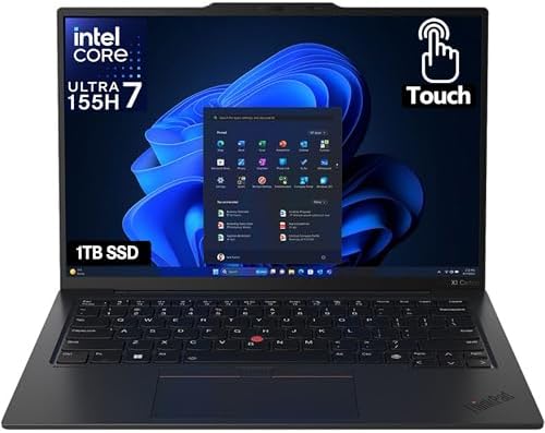 Lenovo Gen 12 ThinkPad X1 Carbon Laptop with Intel Ultra 7 155H Processor  14 WUXGA 100  sRGB Touch Display  32GB DDR5 RAM  1TB Gen4 Performance SSD  FHD  IR  RGB Camera  and Windows 11 Pro
