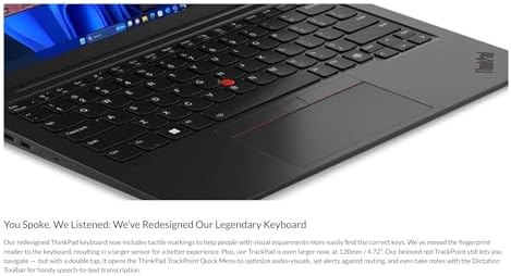 Lenovo Gen 12 ThinkPad X1 Carbon Laptop with Intel Ultra 7 155U Processor  14 WUXGA 100  sRGB Non Touch Display  32GB 6400MHz RAM  512GB Gen4 Performance SSD  FHD  IR  RGB Camera  and Windows 11 Pro
