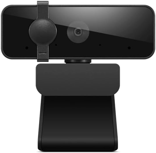 Lenovo HD 1080p Webcam  300 FHD   Black w/ 95  Wide Angle  360  Rotation Pan & Tilt  Dual Microphones  Privacy Shutter