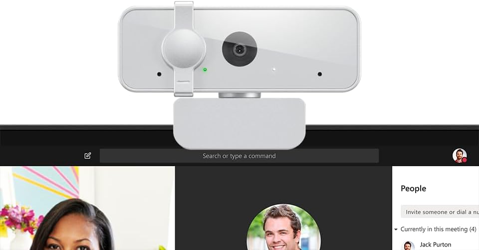 Lenovo HD 1080p Webcam  300 FHD   Black w/ 95  Wide Angle  360  Rotation Pan & Tilt  Dual Microphones  Privacy Shutter