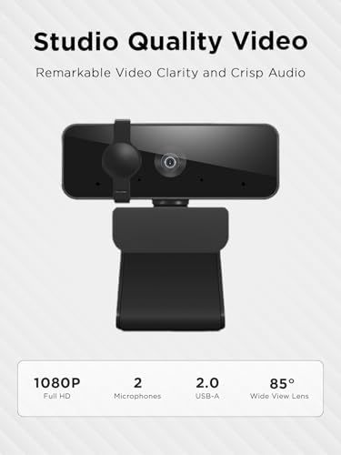 Lenovo HD 1080p Webcam  300 FHD   Black w/ 95  Wide Angle  360  Rotation Pan & Tilt  Dual Microphones  Privacy Shutter