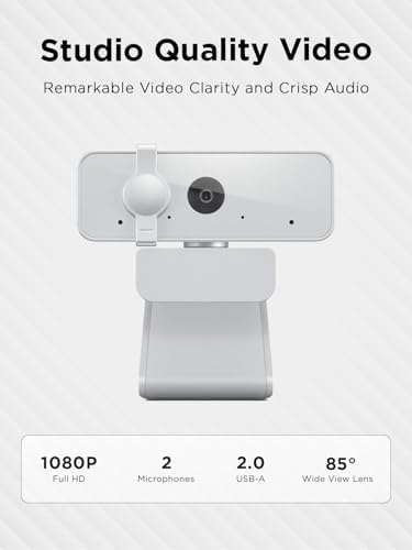 Lenovo HD 1080p Webcam  300 FHD   Black w/ 95  Wide Angle  360  Rotation Pan & Tilt  Dual Microphones  Privacy Shutter