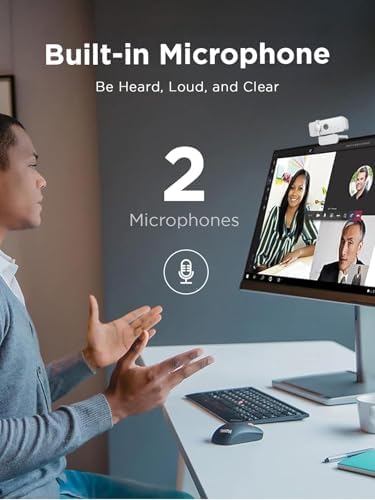 Lenovo HD 1080p Webcam  300 FHD   Black w/ 95  Wide Angle  360  Rotation Pan & Tilt  Dual Microphones  Privacy Shutter