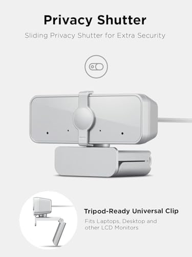 Lenovo HD 1080p Webcam  300 FHD   Black w/ 95  Wide Angle  360  Rotation Pan & Tilt  Dual Microphones  Privacy Shutter