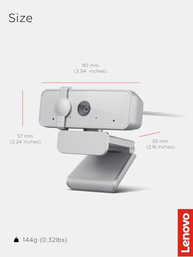 Lenovo HD 1080p Webcam  300 FHD   Black w/ 95  Wide Angle  360  Rotation Pan & Tilt  Dual Microphones  Privacy Shutter