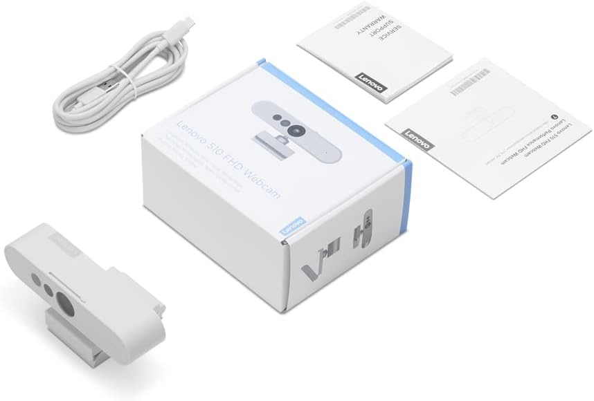 Lenovo HD 1080p Webcam  300 FHD   Black w/ 95  Wide Angle  360  Rotation Pan & Tilt  Dual Microphones  Privacy Shutter