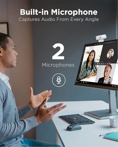 Lenovo HD 1080p Webcam  300 FHD   Black w/ 95  Wide Angle  360  Rotation Pan & Tilt  Dual Microphones  Privacy Shutter