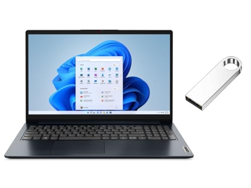 Lenovo IdeaPad 1 15 FHD Laptop   AMD Ryzen 5 7520U Beat Intel Core i5 1155G7    AMD Radeon Graphics   Camera   Blue   16GB RAM DDR5   256GB SSD   Windows 11 S   Bundle with 64GB USB Flash Drive