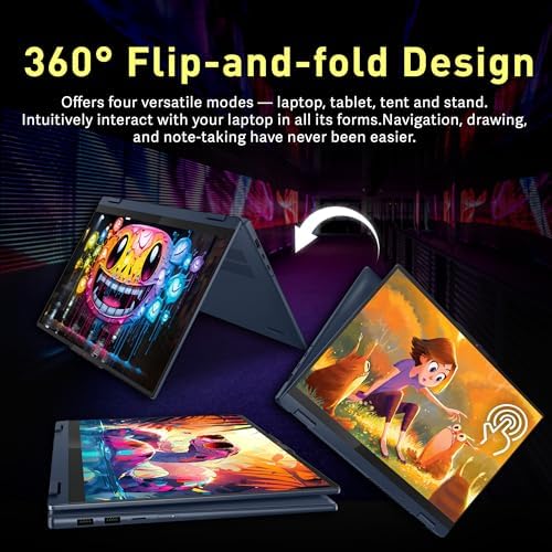 Lenovo IdeaPad 5 2 in 1 16 WUXGA Touchscreen Laptop  AMD Ryzen AI 7 350  16GB LPDDR5X  1 5TB Storage  512GB SSD 1TB Docking Station   AMD Radeon 860M Graphics  Backlit Keyboard  Wi Fi 7  Win 11  Blue