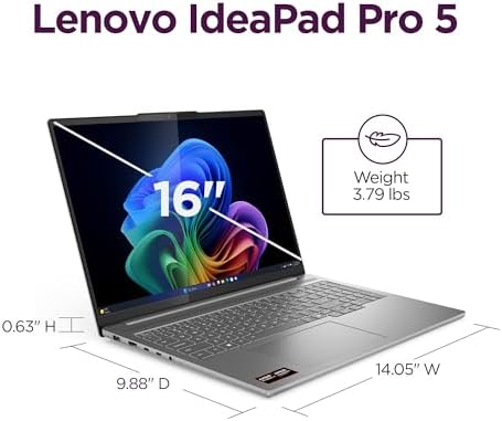 Lenovo IdeaPad Pro 5 2025   16 OLED 2880 x 1800 120Hz Display   16GB Memory   1 TB Storage   Ryzen AI 7 350   NVIDIA GeForce RTX5050   Windows 11 Home   Luna Grey