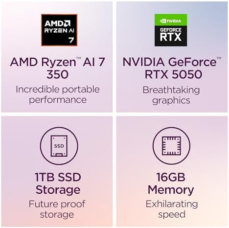 Lenovo IdeaPad Pro 5 2025   16 OLED 2880 x 1800 120Hz Display   16GB Memory   1 TB Storage   Ryzen AI 7 350   NVIDIA GeForce RTX5050   Windows 11 Home   Luna Grey