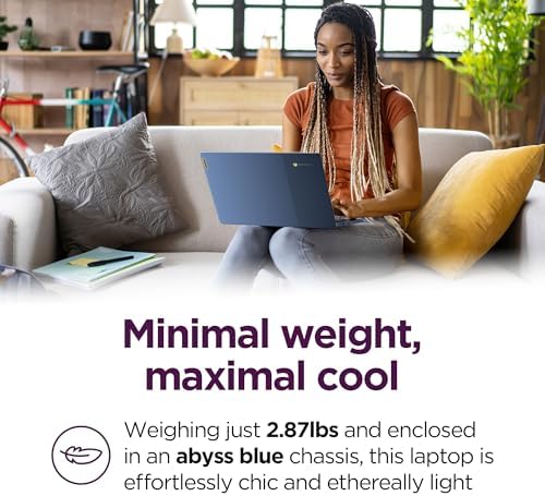 Lenovo IdeaPad Slim 3 Chromebook   2024   Lightweight Laptop   Waves MaxxAudio  Speakers   14 HD Display   720p Camera   4GB Memory   64GB Storage   MediaTek Kompanio 520   Abyss Blue
