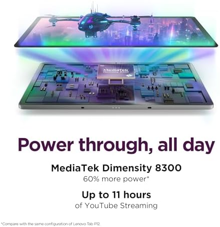Lenovo Idea Tab Pro with Google Gemini   Student Tablet   12 7  3K LCD Display   8 GB Memory   128 GB Storage   MediaTek Dimensity 8300   Includes Pen and Folio Case