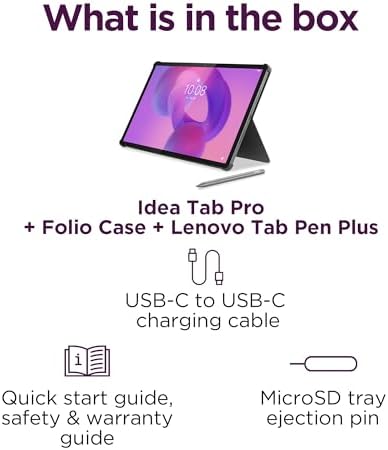Lenovo Idea Tab Pro with Google Gemini   Student Tablet   12 7  3K LCD Display   8 GB Memory   128 GB Storage   MediaTek Dimensity 8300   Includes Pen and Folio Case