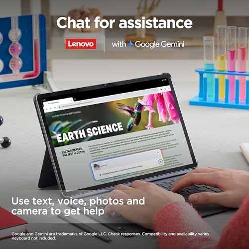 Lenovo Idea Tab Pro with Google Gemini   Student Tablet   12 7  3K LCD Display   8 GB Memory   128 GB Storage   MediaTek Dimensity 8300   Includes Pen and Folio Case