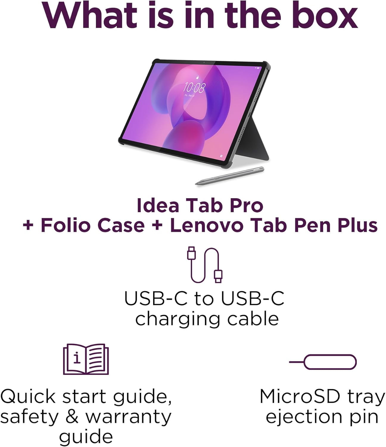 Lenovo Idea Tab Pro with Tab Pen Plus & Folio Case   8GB RAM / 128 GB Storage / 12 7" / Android 14 / Luna Grey