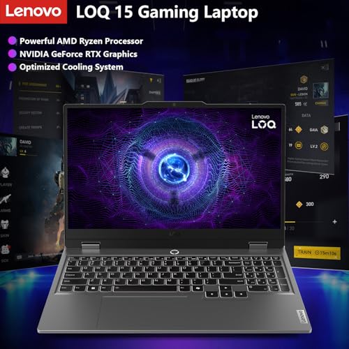 Lenovo LOQ 15 15ARP9 RTX 4050 Gaming Laptop  15 6 FHD 144Hz IPS Display  AMD Ryzen 7 7435HS  NVIDIA GeForce RTX 4050  16GB DDR5 RAM  1TB SSD  Backlit Keyboard  Wi Fi 6  Bundle with PCO Laptop Cooler
