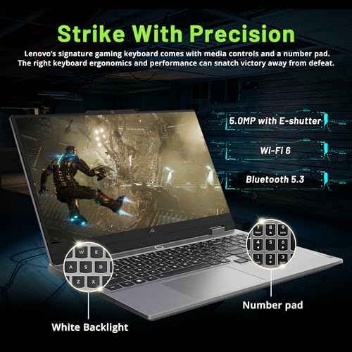 Lenovo LOQ 15 6 FHD 144Hz Gaming Laptop  AMD Ryzen 7 250  GeForce RTX 5050 8GB GDDR7  16GB DDR5  512GB SSD  Backlit Keyboard  Wi Fi 6  Win 11 Pro  Gray  Renewed 