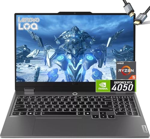 Lenovo LOQ 15 Laptop para juegos - RTX 4050 - AMD Ryzen 5 7235HS - Pantalla IPS FHD de 15.6 G-SYNC - 32GB DDR5 RAM -1TB PCIe SSD -Windows11 - Teclado retroiluminado - USB C - Computadora Gamer PC edición de video