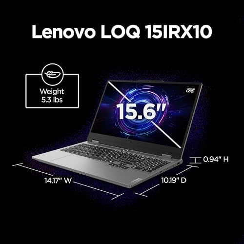 Lenovo LOQ Essential   AI Powered Student Gaming Laptop   Intel  Core i5 12450HX   15 6 FHD IPS Display   144Hz Refresh Rate   NVIDIA  GeForce RTX  4050   8GB Memory   512GB SSD Storage   Luna Grey