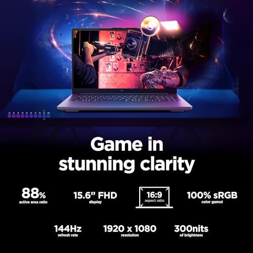 Lenovo LOQ Essential   AI Powered Student Gaming Laptop   Intel  Core i5 12450HX   15 6 FHD IPS Display   144Hz Refresh Rate   NVIDIA  GeForce RTX  4050   8GB Memory   512GB SSD Storage   Luna Grey