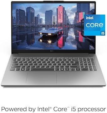 Lenovo LOQ Essential   AI Powered Student Gaming Laptop   Intel  Core i5 12450HX   15 6 FHD IPS Display   144Hz Refresh Rate   NVIDIA  GeForce RTX  4050   8GB Memory   512GB SSD Storage   Luna Grey