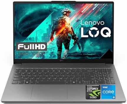 Lenovo LOQ Essential 15 6 FHD 144Hz Gaming Laptop  Intel Core i5 12450HX  8 Cores  12 Threads   8GB DDR5  256GB SSD  GeForce RTX 3050  HDMI  Wi Fi 6  Bluetooth  Card Reader  Windows 11  Luna Grey