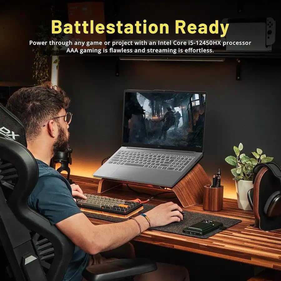 Lenovo LOQ Essential 15 6 FHD 144Hz Gaming Laptop  Intel Core i5 12450HX  8 Cores  12 Threads   8GB DDR5  256GB SSD  GeForce RTX 3050  HDMI  Wi Fi 6  Bluetooth  Card Reader  Windows 11  Luna Grey